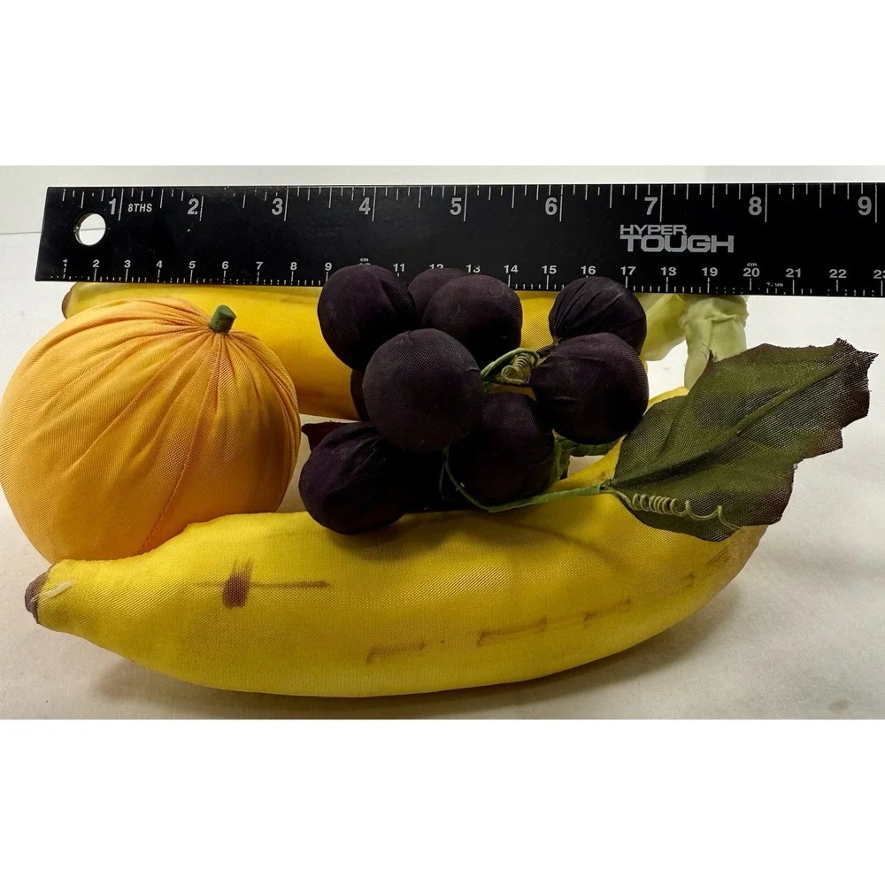Vintage Fabric Fruit Set‎ Bananas Grapes Orange Decor Kitchen Display Photo Prop